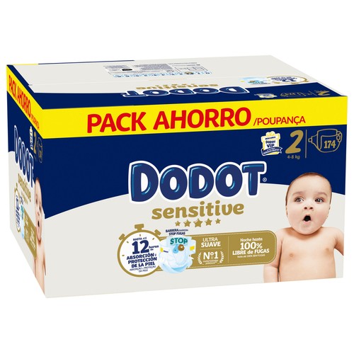 DODOT Sensitive Pañales talla 2 (4-8 kg) 174 uds.