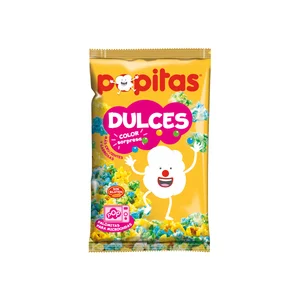 POPITAS Palomitas de maíz dulces y de colores para microondas de Borges POPITAS paquete de 100 g.