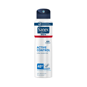 SANEX Desodorante en spray para hombre con protección anti transpirante hasta 48 horas SANEX Men active control 200 ml.