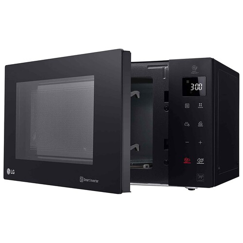 Microondas con grill LG MH6535GIB, color negro, Smart Inverter, capacidad 25L, potencia: 1000W, Grill: 900W.