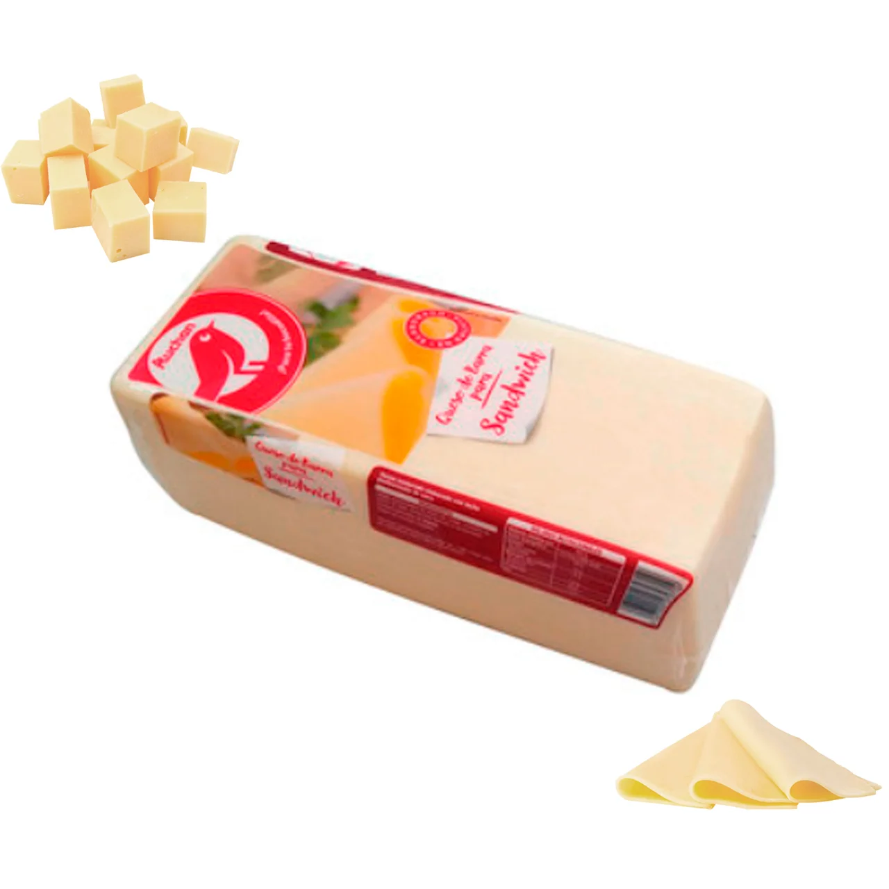 AUCHAN Queso madurado barra sándwich Producto Alcampo. - Loncha normal 1 a 2 mm