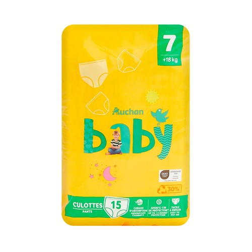 PRODUCTO ALCAMPO Baby Pants (braguitas) de aprendizaje talla 7 (+18 kg) 15 uds.