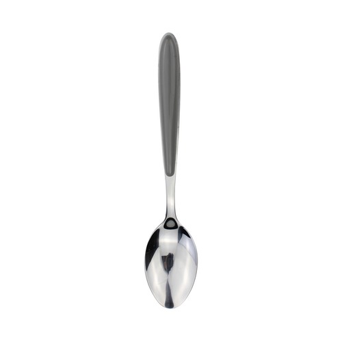 Cuchara de mesa de acero inoxidable con mango de plástico color gris, ACTUEL.