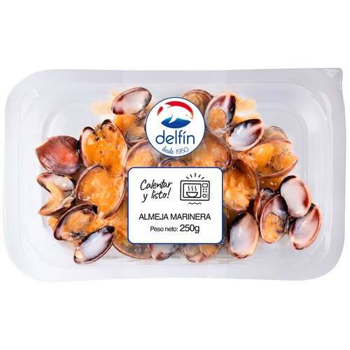 DELFÍN Almejas a la marinera, listas para calentar y comer 250 g.
