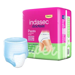 INDASEC Pants de incontinencia super, talla grande, para perdidas de orina severas INDASEC Discreet 10 uds