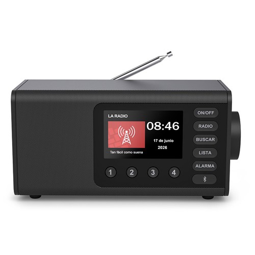 Radio de sobremesa digital HAMA DR1001, 5W, alimentación por cable, conector 3,5mm