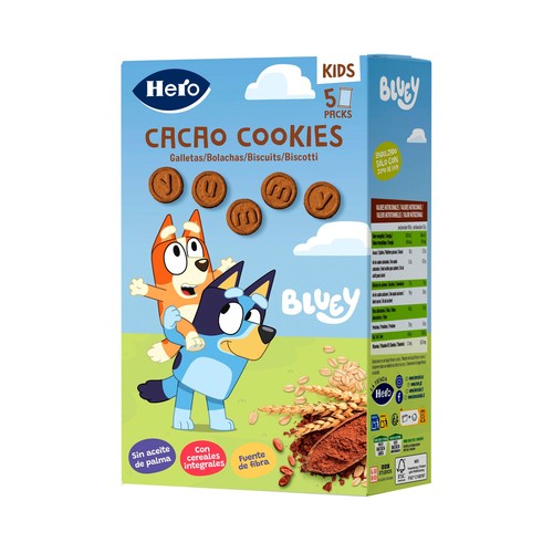 HERO Kids bluey Galletas de cereales y cacao a partir de 36 meses 100 g.