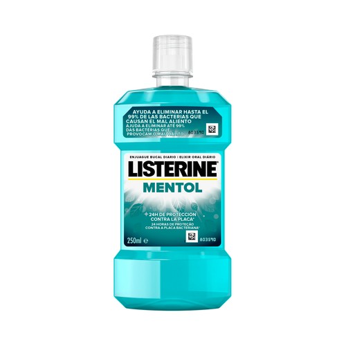 LISTERINE Enjuague bucal de uso diario con sabor mentol 250 ml.