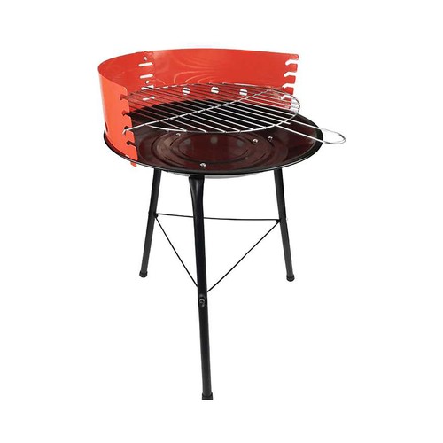 Barbacoa de carbón redonda con diámetro de 36cm., 48x48x52,5cm. TRESDOGAR.