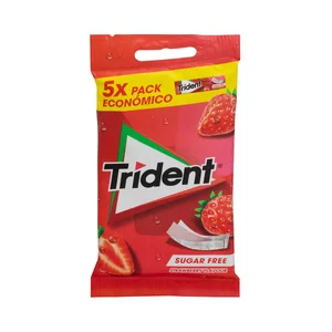 TRIDENT FRUIT Chicles de fresa en láminas, 5 uds. x 67,5 g.