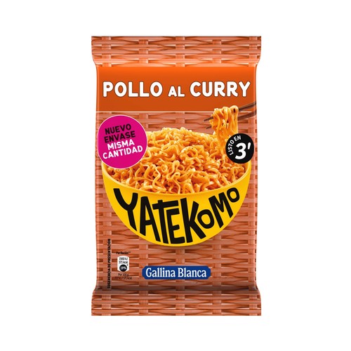 YATEKOMO Fideos Orientales instantáneos, pollo al curry 82 g.