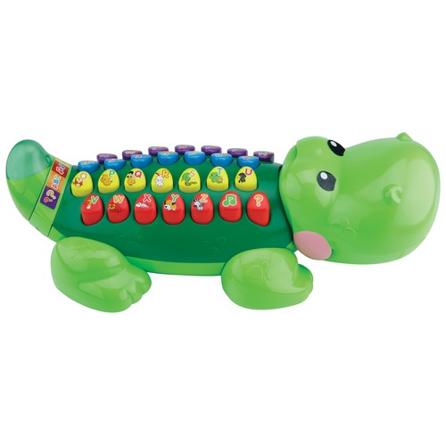 Alfabeto interactivo con luces y sonidos, forma de cocodrilo y 5 modos de juego VTECH.
