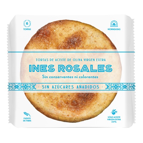 Tortas de aceite de oliva sin azucar añadida INES ROSALES 6 uds. 180gr