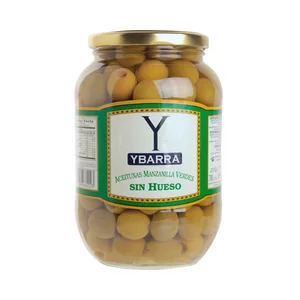 YBARRA Aceitunas verdes manzanilla sin hueso YBARRA bote de 400 g.