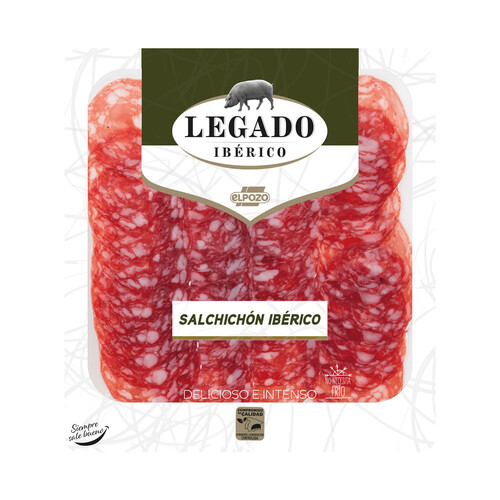 LEGADO IBÉRICO Salchichón ibérico, elaborado sin gluten y cortado en finas lonchas LEGADO IBÉRICO Selección 75 g.