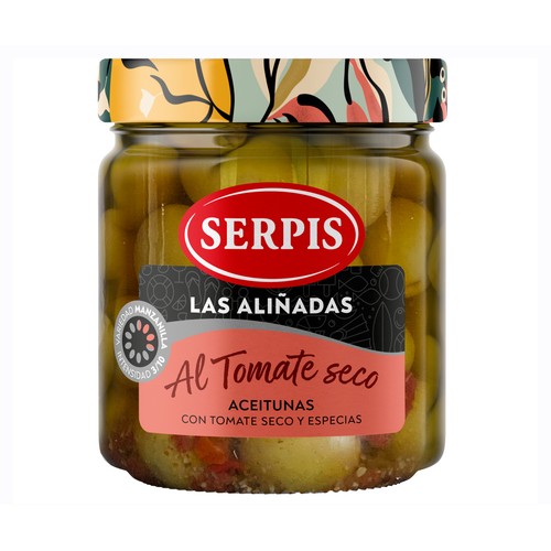 SERPIS Aceitunas aliñadas al tomate seco 340 g