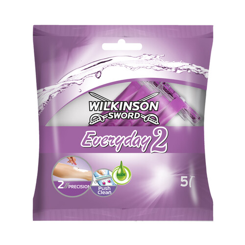 Cuchillas desechables con cabezal de 2 hojas WILKINSON Everyday 2 5 uds.