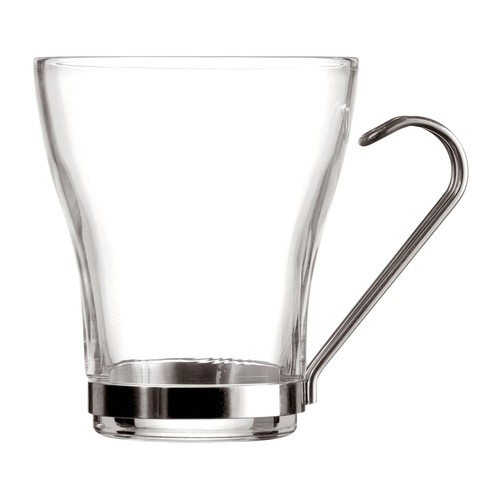 Pack de 3 tazas de vidrio con mango metálico, 0,25 litros, Supreme QUID.