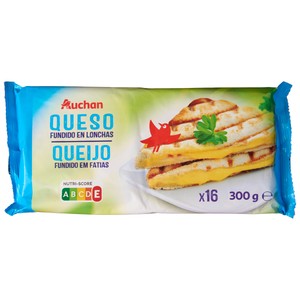Imagen de AUCHAN Queso fundido en lonchas 16 uds. 300 g. Producto Alcampo