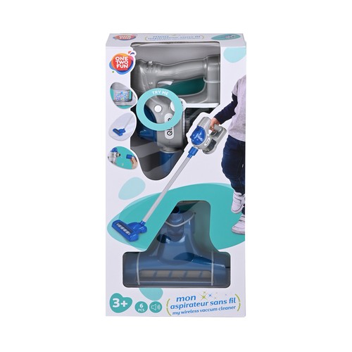 Aspirador Moderno 81cm con sonido 6 piezas, imitación limpieza +3 Años ONE, TWO FUN