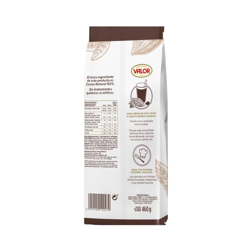 VALOR Cacao soluble natural 100% VALOR 460 g.