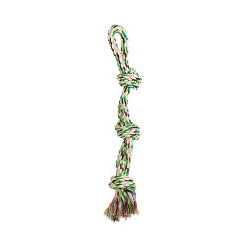 PRODUCTO ALCAMPO Juguete para perro de algodón, hilo, cuerda de 2 nudos 64 cm.