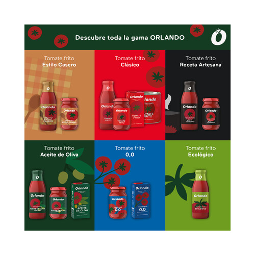 ORLANDO Tomate frito con aceite de oliva virgen extra ORLANDO brik de 3 uds x 212 g.