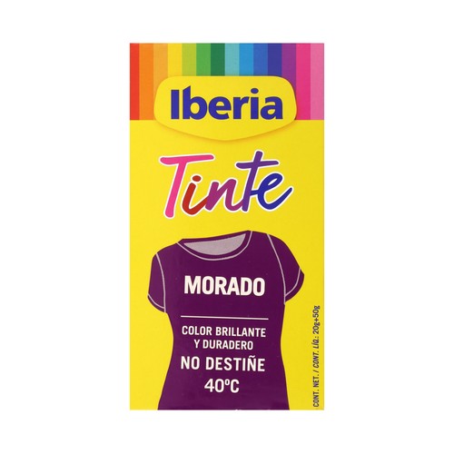 IBERIA Tinte para ropa color morado (permite teñir a baja temperatura 40ª) 1 ud.
