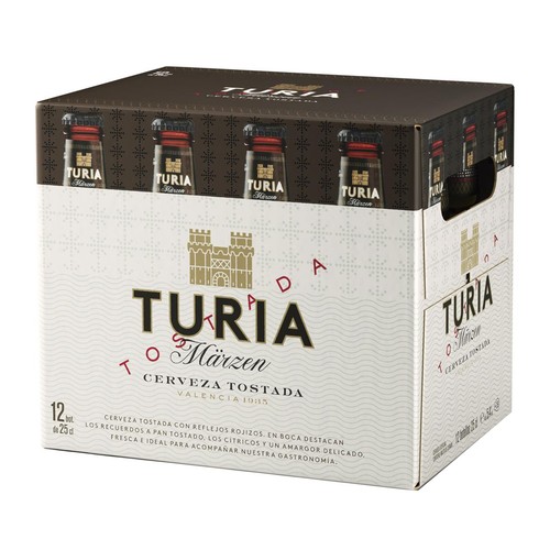 Cerveza tostada Valencia TURIA pack 12 botellas x 25 cl.