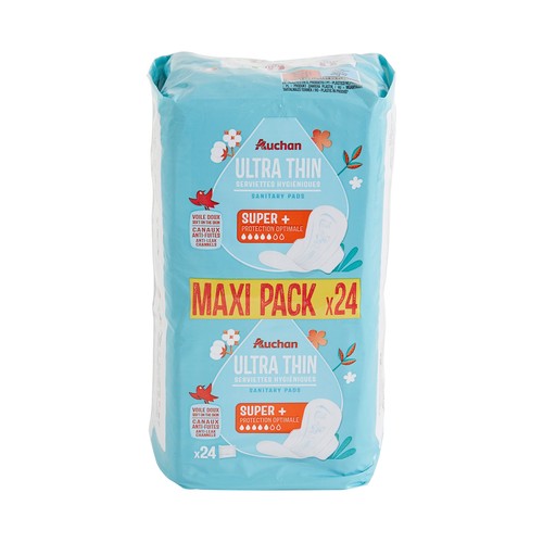 Compresas super ultra finas, con alas PRODUCTO ALCAMPO 24 uds.