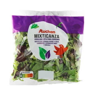 AUCHAN Ensalada Mixticanza bolsa de 110 g. Producto Alcampo