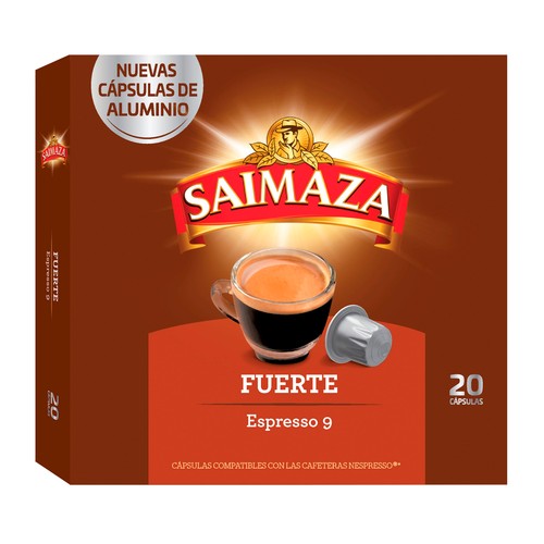 Café fuerte Nº 9 en cápsulas SAIMAZA 20 uds.
