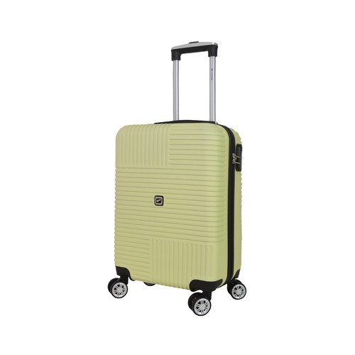 Maleta cabina tipo trolley talla S Rígida, 8 ruedas con cierre Zen amarillo claro. AIRPORT