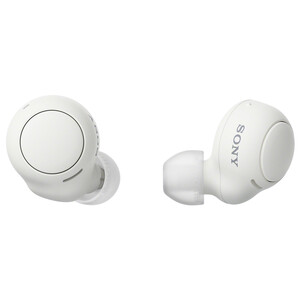 Auriculares bluetooth tipo intrauditivo SONY WF-C500W, touch control, micrófono, color blanco.