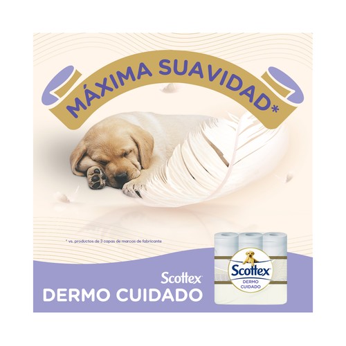 SCOTTEX Dermo cuidado  Papel higiénico pH neutro 6 rollos.