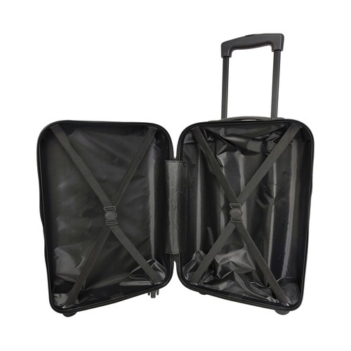 Maleta de cabina tipo trolley  rigido 4 ruedas 55cm negro. PULGAR