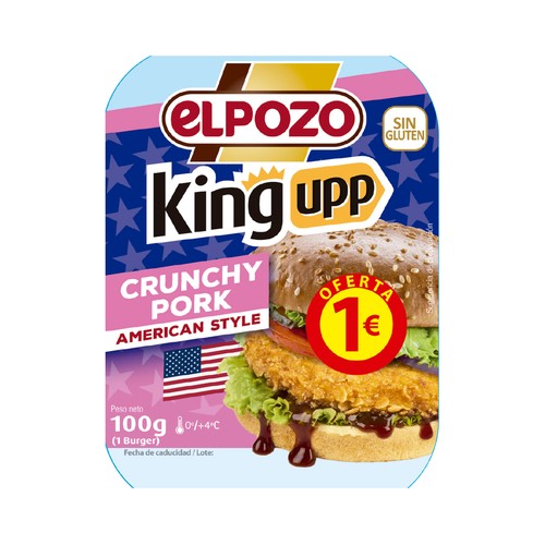 EL POZO Hamburguesa de cerdo rebozada 100 g.