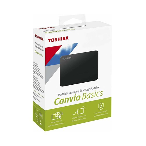 Disco duro externo 2TB TOSHIBA Canvio Basics, tamaño 2,5, conexión USB 3.0.
