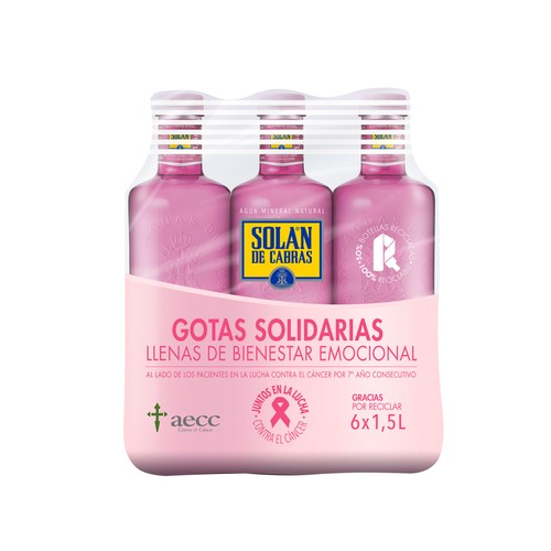 SOLAN DE CABRAS Agua mineral rosa pack 6 botellas de 1,5 l.