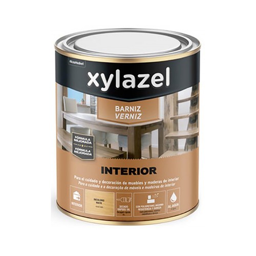 Barniz Interior al agua, Incoloro, XYLAZEL. 250ml.