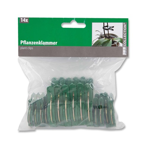 Set de 14  pinzas para plantas de plástico y acero, 2 tamaños, JARDÍN.