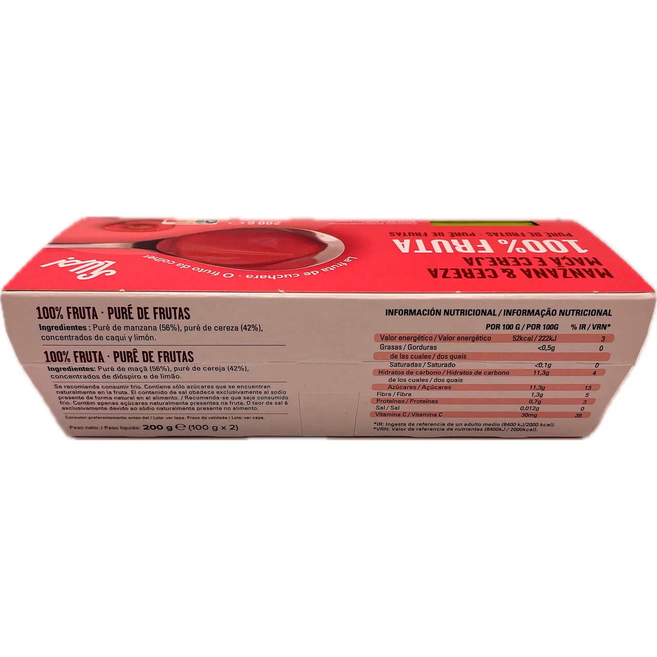 SLUP! Crema de fruta de manzana y cereza 2 x 100 g.