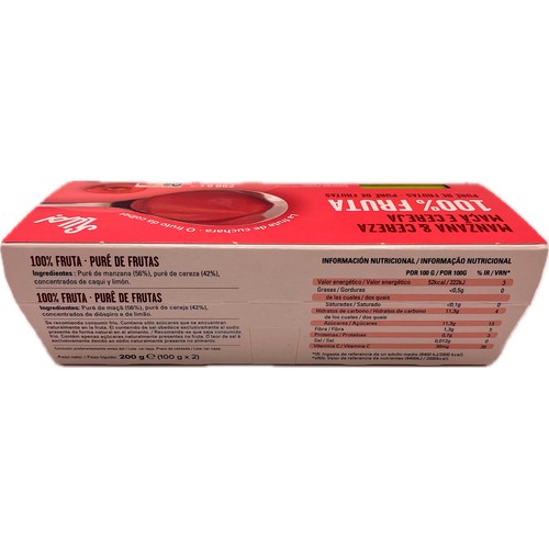 SLUP! Crema de fruta de manzana y cereza 2 x 100 g.