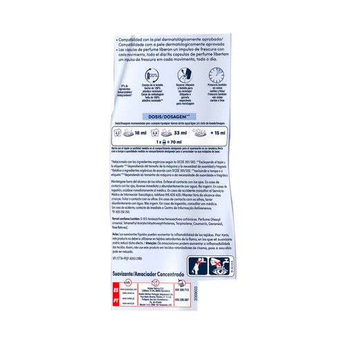 VERNEL Suavizante azul 55ds 1L