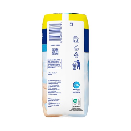 DODOT Aqua Toallitas húmedas para bebé, 99% agua 4 x 60 uds.