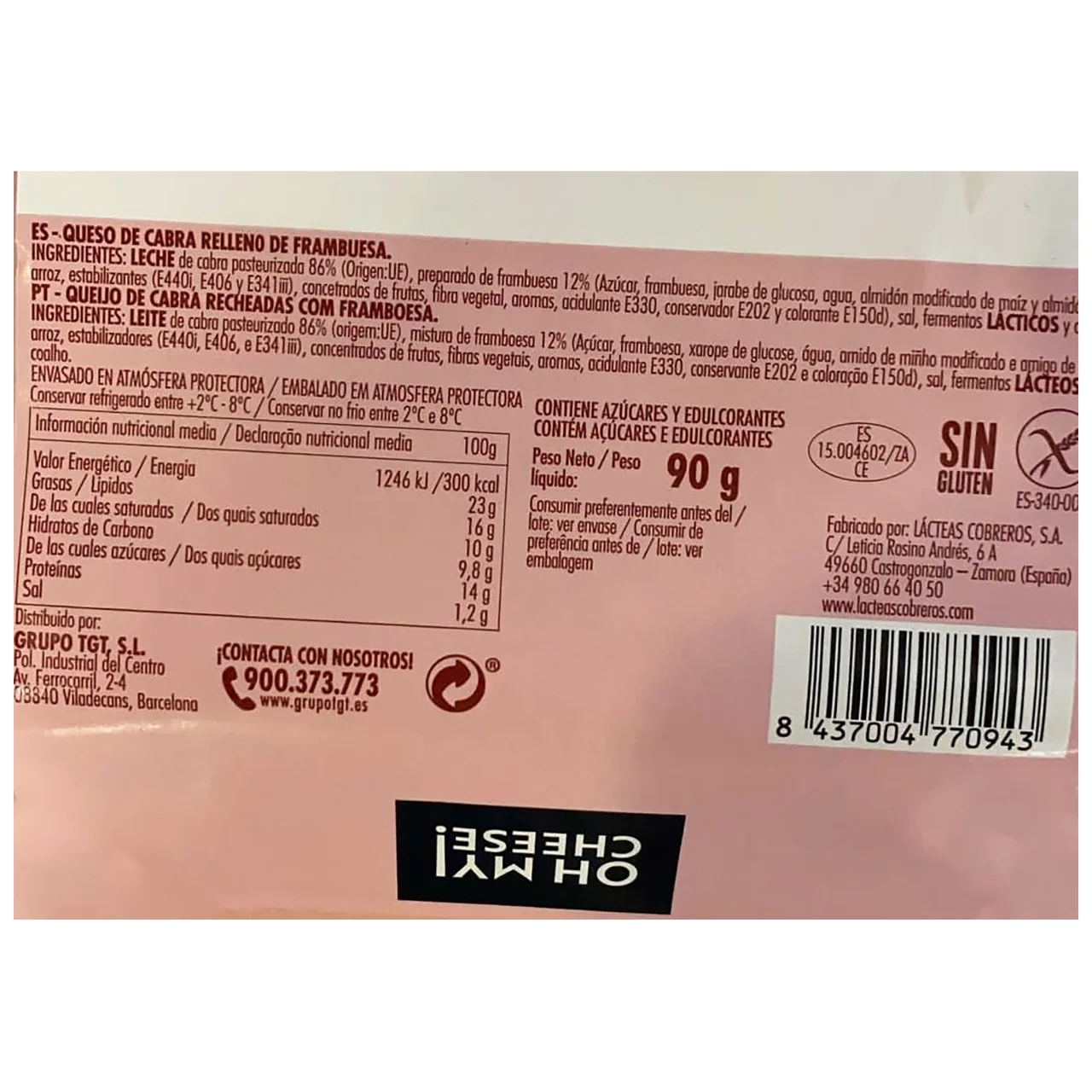 OH MY CHEESE! Perlas de queso de cabra rellenas de frambuesa OH MY CHEESE! 9 uds. 90 g.