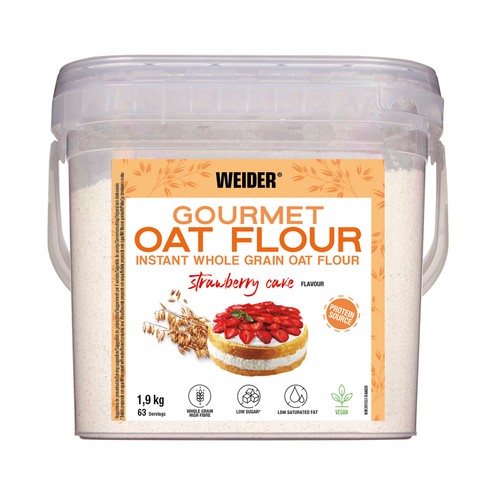 WEIDER Harina de avena sabor tarta de fresa 1,9 kg.