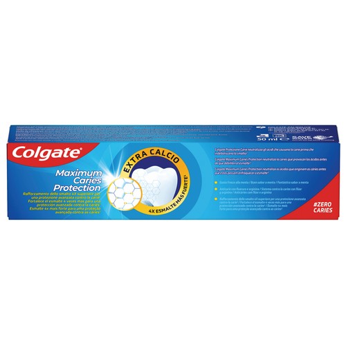 COLGATE Maximum protection Pasta de dientes con flúor, calcio, sabor tradicional 50 ml.