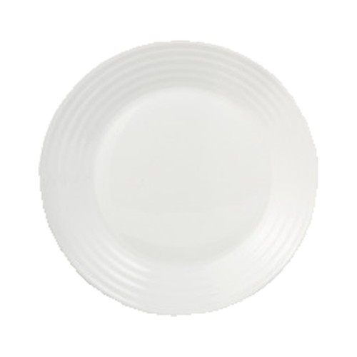 Plato hondo redondo de vidrio color blanco, 23,5cm., Harena LUMINARC.