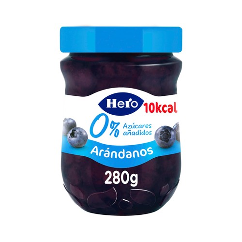 HERO Mermelada de arándanos sin azúcares añadidos bote 280 g.